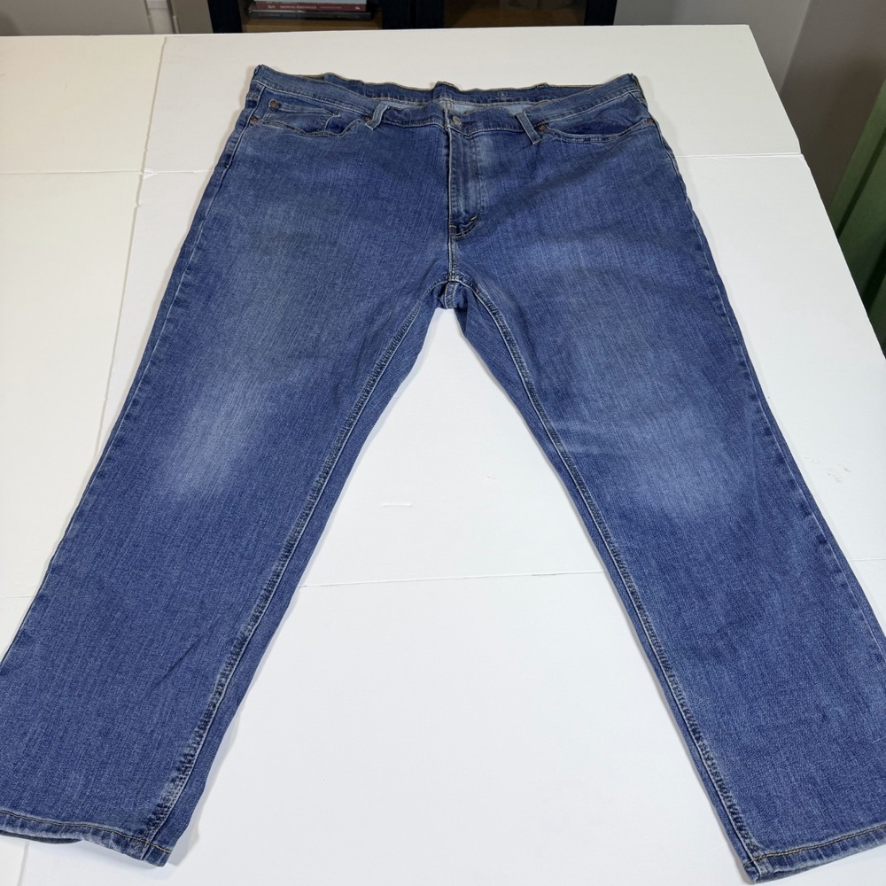 Levi's 541 Jeans Mens 46x30 Blue Denim Faded‎ Stretch Y2K Low Waist Straight Leg